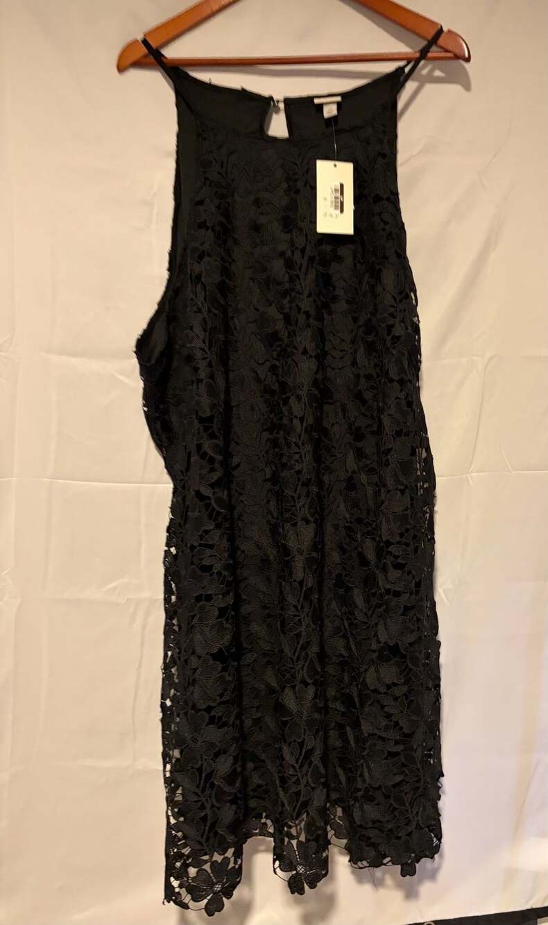 a . day Black Floral Lace Maxi Dress